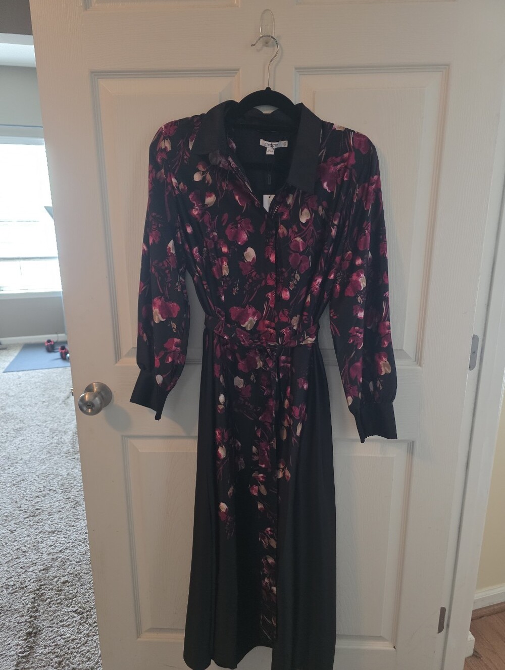 NWT Chico's Falling Leaves Black Midi Dress
